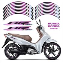 Kit Adesivo Lateral Friso Holografico Roxo Honda Biz 125 Kit Adesivo Lateral Friso Holografico Roxo Honda Biz 125