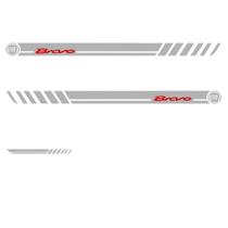 Kit Adesivo Lateral Traseira Bravo - Prata Kit Adesivo Lateral Traseira Bravo - Prata