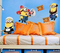 Kit Adesivo Minions Para Parede De Quarto De Lazer - Decoração Infantil Personagem Meu Malvado Pro