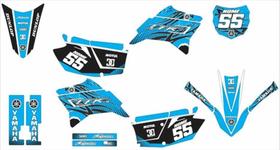 Kit Adesivo Moto Cross Trilha Ttr 230 Azul E Preto Lm168
