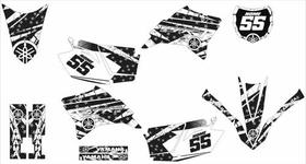Kit Adesivo Moto Cross Trilha Ttr 230 Preto E Branco Lm184