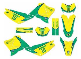 Kit Adesivo Moto Cross Trilha Yh Xtz 125 Copa Brasil Lm284