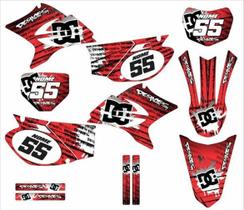 Kit Adesivo Moto De Trilha Ttr 230 Dc Shoes Vermelho Ttr23