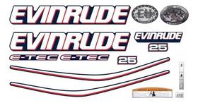 Kit Adesivo Motor De Popa Evinrude 25 Hp Etec Kit Adesivo Motor De Popa Evinrude 25 Hp Etec