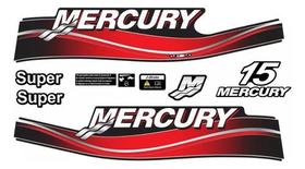 Kit Adesivo Motor De Popa Mercury 15 Hp Super
