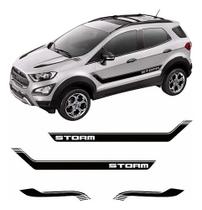 Kit Adesivo Preto Faixa Lateral Capô Storm Ford Ecosport Kit Adesivo Preto Faixa Lateral Capô Storm Ford Ecosport