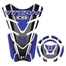 kit Adesivo Protetor DE Tanque E Bocal Honda CG Titan azul