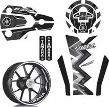 Kit Adesivo Protetor E Friso Yamaha Fazer Fz25 Preto Branco Kit Adesivo Protetor E Friso Yamaha Fazer Fz25 Preto Branco