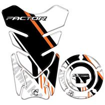 Kit Adesivo Protetor Tanque Bocal 3D Yamaha Factor 2025/26 lARANJA
