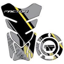 Kit Adesivo Protetor Tanque Bocal 3D Yamaha Factor 2025/26 PRETO