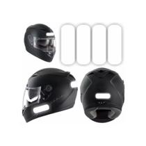 Kit Adesivo Refletivo Capacete Moto Bicicleta Skate - Branco Kit Adesivo Refletivo Capacete Moto Bicicleta Skate - Branco