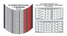 Kit Adesivo Refletivo Para Aro De Cg 160 Fan + 1 Kit Ploter