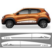 Kit Adesivo Renault Kwid Faixa Lateral Porta 2017/2022 Kwd14 BRANCO