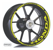 Kit Adesivo Roda Moto Honda + Friso Refletivo Aro 17