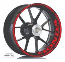 Kit Adesivo Roda Moto Honda + Friso Refletivo Aro 17