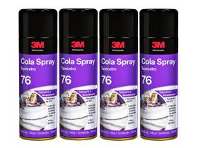 Kit Adesivo Spray 76 3M Cola Sapateiro De Contato 4 Unidades Tapeçaria e Revestimento Profissional Kit Adesivo Spray 76 3M Cola Sapateiro De Contato 4 Unidades Tapeçaria e Revestimento Profissional