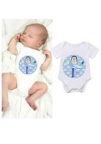 Kit adesivo Ursinho aviador azul 12 meses mesversario bebe para colar no body