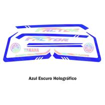 Kit Adesivo Yamaha Factor 150 2024 Azul Escuro Holográfico