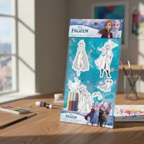 Kit Adesivos + Adesivos para Colorir Disney Personagens Marvel Princesa Minnie Mickey