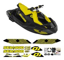 Kit Adesivos Amarelos Compatível Sea-Doo Spark Trixx Kit Adesivos Amarelos Compatível Sea-Doo Spark Trixx