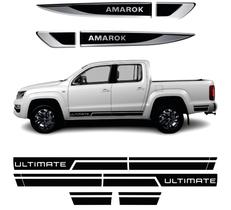 Kit Adesivos Amarok Faixa Lateral Ultimate E Aplique Cromado
