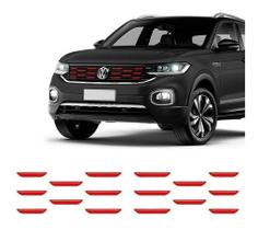 Kit Adesivos Aplique Da Grade T-cross 2020 Cromado/ Vermelho Kit Adesivos Aplique Da Grade T-cross 2020 Cromado/ Vermelho