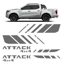 Kit Adesivos Attack 4x4 Nissan Frontier 2023 Faixa Grafite