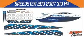 Kit Adesivos Azul Seadoo Speedster 200 2007 Twin 310 Hp Kit Adesivos Azul Seadoo Speedster 200 2007 Twin 310 Hp