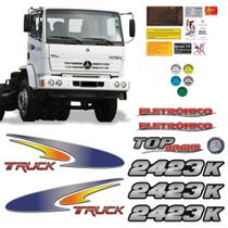 Kit Adesivos Caminhão Mercedes Benz 2423k Emblemas + Faixa Kit Adesivos Caminhão Mercedes Benz 2423k Emblemas + Faixa