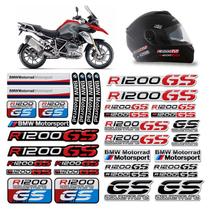 Kit Adesivos Capacete Bmw R1200 Gs Moto Refletivo Resinado Kit Adesivos Capacete Bmw R1200 Gs Moto Refletivo Resinado