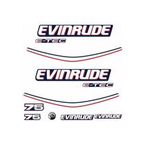 Kit Adesivos Capô Azul compatível Evinrude 75HP E-TEC Kit Adesivos Capô Azul compatível Evinrude 75HP E-TEC