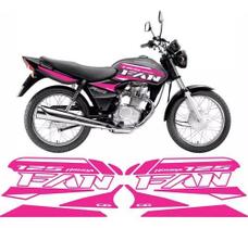 Kit Adesivos Carenagem Honda Cg Fan 125 Rosa E Branco Kit Adesivos Carenagem Honda Cg Fan 125 Rosa E Branco