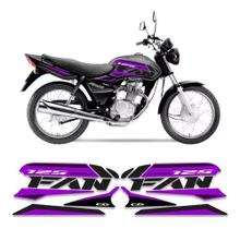 Kit Adesivos Carenagem Honda Cg Fan 125 Roxo E Preto Kit Adesivos Carenagem Honda Cg Fan 125 Roxo E Preto