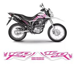 Kit Adesivos Carenagem Honda Nxr 160 Bros Rosa Branco