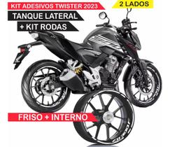 Kit Adesivos Cb 300f Friso Roda E Tanque 2020/2023 Branco - Resitank