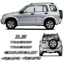 Kit Adesivos Chevrolet Tracker 06/09 2.0 4x4 Cinza Resinado