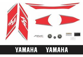 Kit Adesivos Compatível Com Yamaha R6 2008 Branca/vermelha Kit Adesivos Compatível Com Yamaha R6 2008 Branca/vermelha