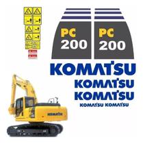 Kit Adesivos Compatível Escavadeira Komatsu PC200-8 Kit Adesivos Compatível Escavadeira Komatsu PC200-8
