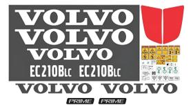Kit Adesivos Compatível Escavadeira Volvo EC210BLC Prime Kit Adesivos Compatível Escavadeira Volvo EC210BLC Prime
