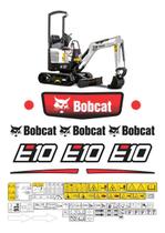 Kit Adesivos Compatível + Etiquetas Bobcat E10 58pç Kit Adesivos Compatível + Etiquetas Bobcat E10 58pç