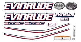 Kit Adesivos Compatível Evinrude 25HP E-TEC UV Kit Adesivos Compatível Evinrude 25HP E-TEC UV