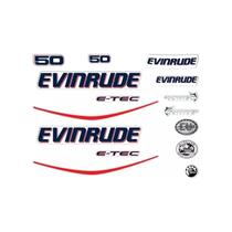 Kit Adesivos compatível Evinrude 50HP E-TEC Branco Kit Adesivos compatível Evinrude 50HP E-TEC Branco