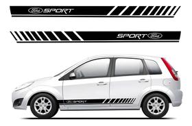 Kit Adesivos Compatível Laterais Ford Fiesta Sport Preto Brilho