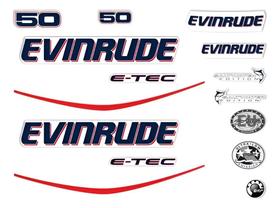 Kit Adesivos Compatível Motor Evinrude 50HP E-TEC