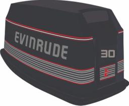 Kit Adesivos Compatível Motor Popa Evinrude 30HP 89-92