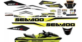 Kit Adesivos Compatível Sea-Doo RXT-X 300 18/19 Amarelo Kit Adesivos Compatível Sea-Doo RXT-X 300 18/19 Amarelo