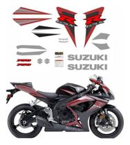 Kit Adesivos Compatível Suzuki GSX-R 750 2006 Preto/Vinho Kit Adesivos Compatível Suzuki GSX-R 750 2006 Preto/Vinho