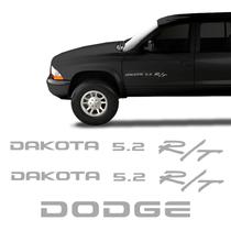 Kit Adesivos Dakota 5.2 R/T Dodge Emblemas Laterais/Traseiro