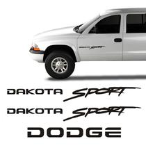 Kit Adesivos Dakota Sport Dodge Emblemas Laterais e Traseiro