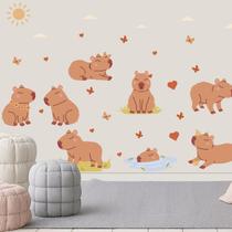 Kit Adesivos De Parede Capivara Grande Decal Autocolante Infantil